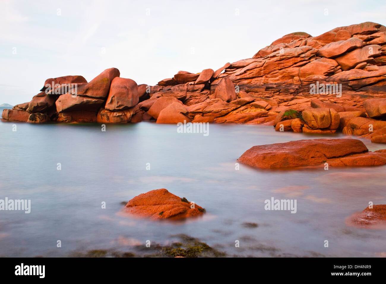 Pink Granite Coast Stock Photo Alamy