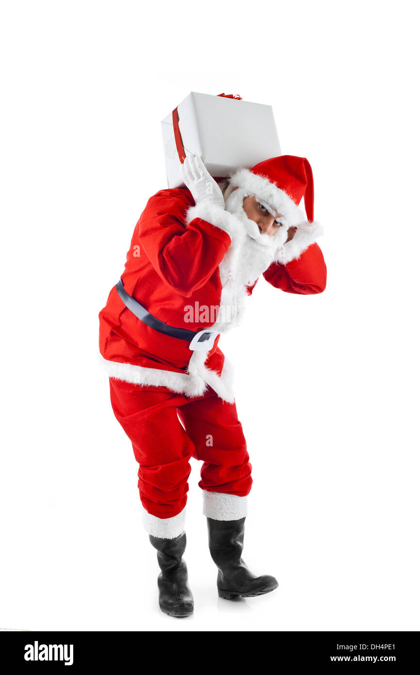 Santa Claus standing isolated on white background Stock Photo - Alamy