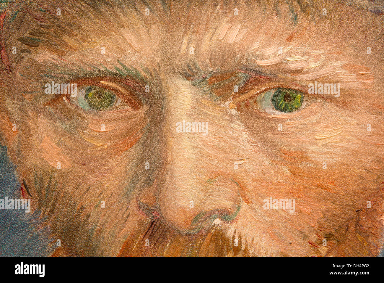 Netherlands, Amsterdam, Rijksmuseum. Self portrait, Vincent van Gogh, 1887, detail Stock Photo