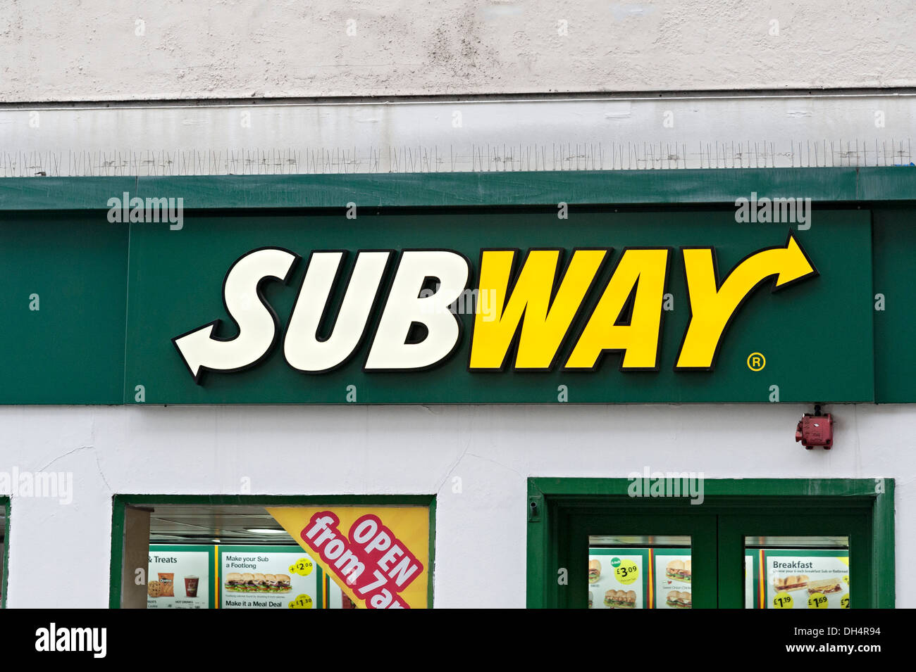 subway restaurant fast food sandwich bar in Nottingham england Stock