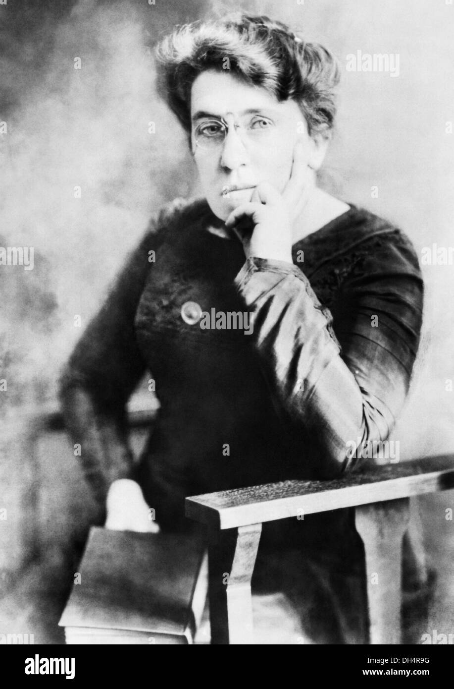 Vintage portrait photo of anarchist and writer Emma Goldman (1869 – 1940). Photo circa 1911. Stock Photo
