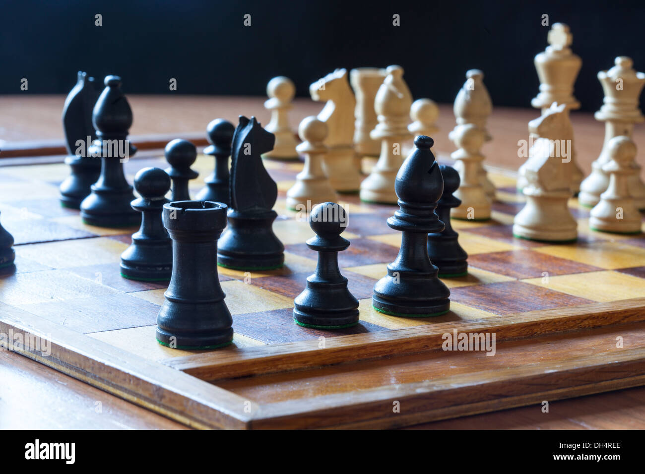 Chess game in progress Stock Photo