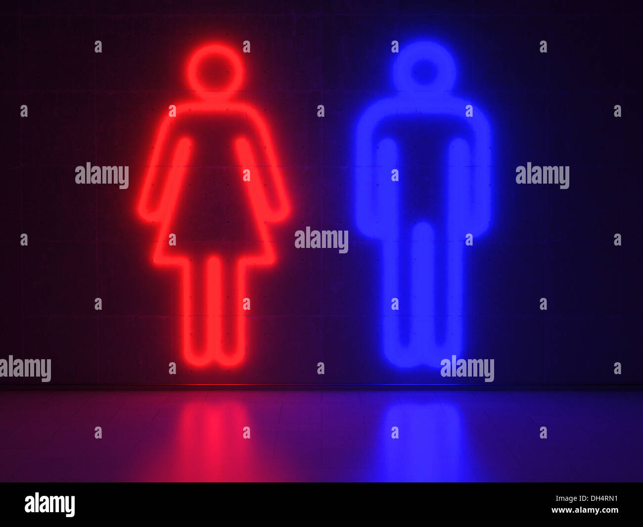 Man and Woman - Series Neon Signs Stock Photo - Alamy