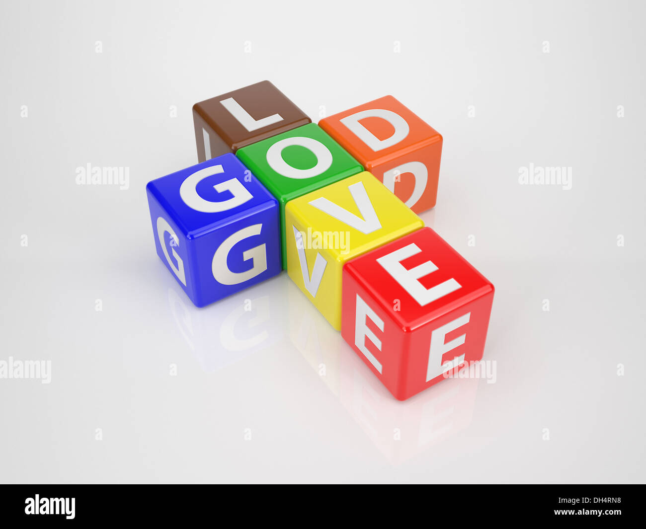 God and Love out of Letterdices Stock Photo