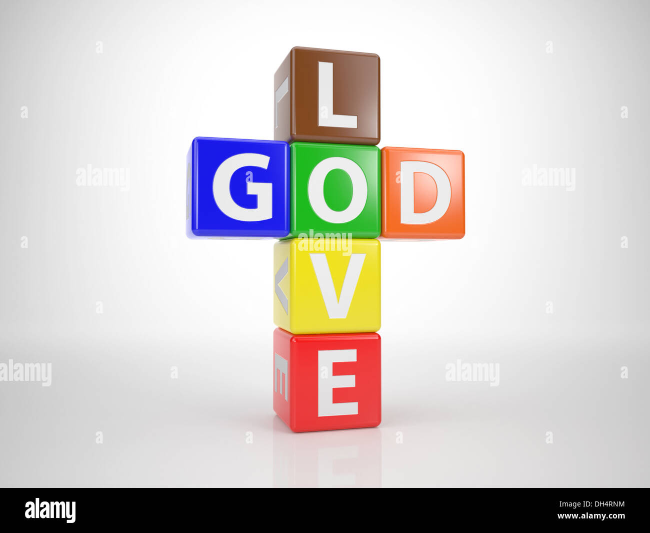 God and Love out of Letterdices 1 Stock Photo