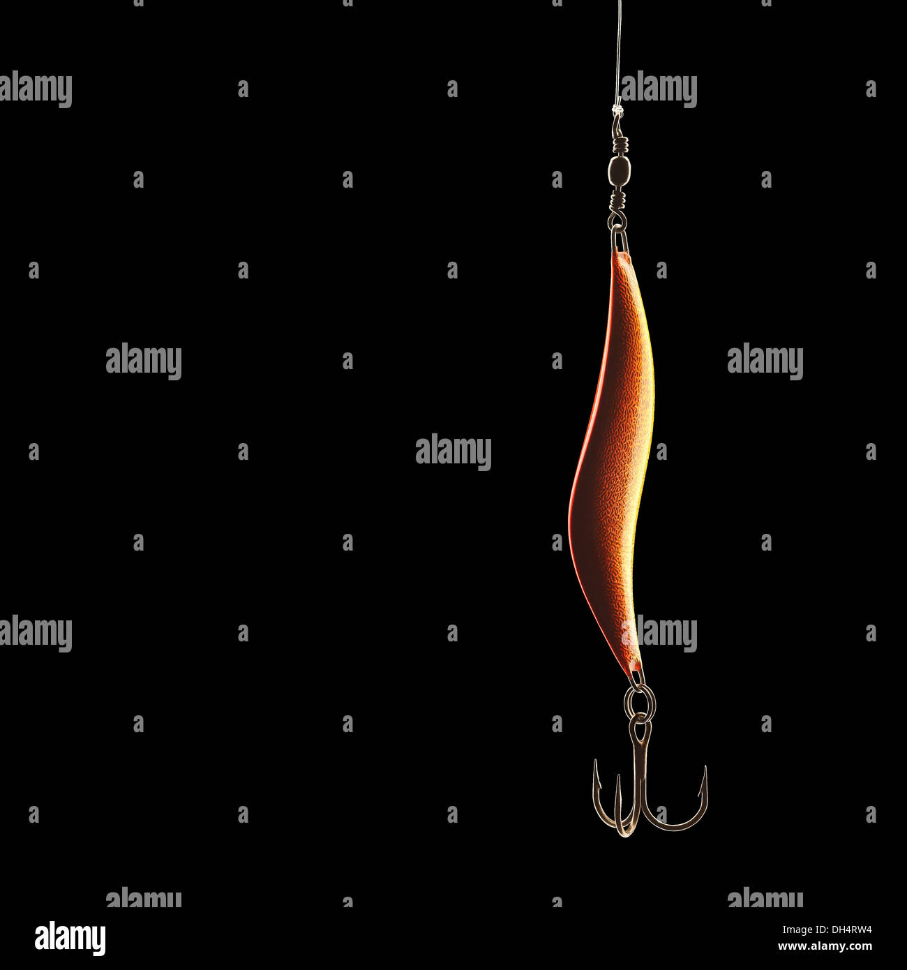 Fishing lure isolated on black with clipping path Stock Photo