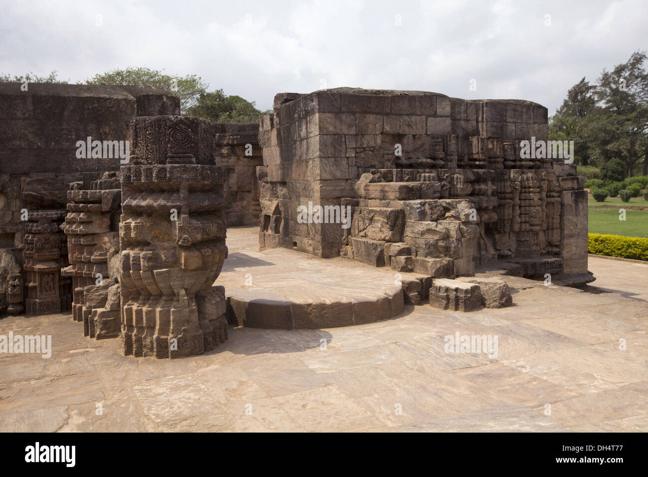 Mayadevi temple ruins located to the southwest portion of the Sun Temple complex, Konark, Odisha, India. UNESCO world heritage site Stock Photo