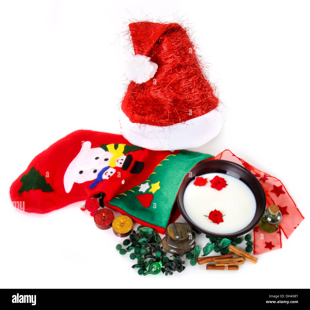 Various objects that represent the spa Christmas Stock Photo