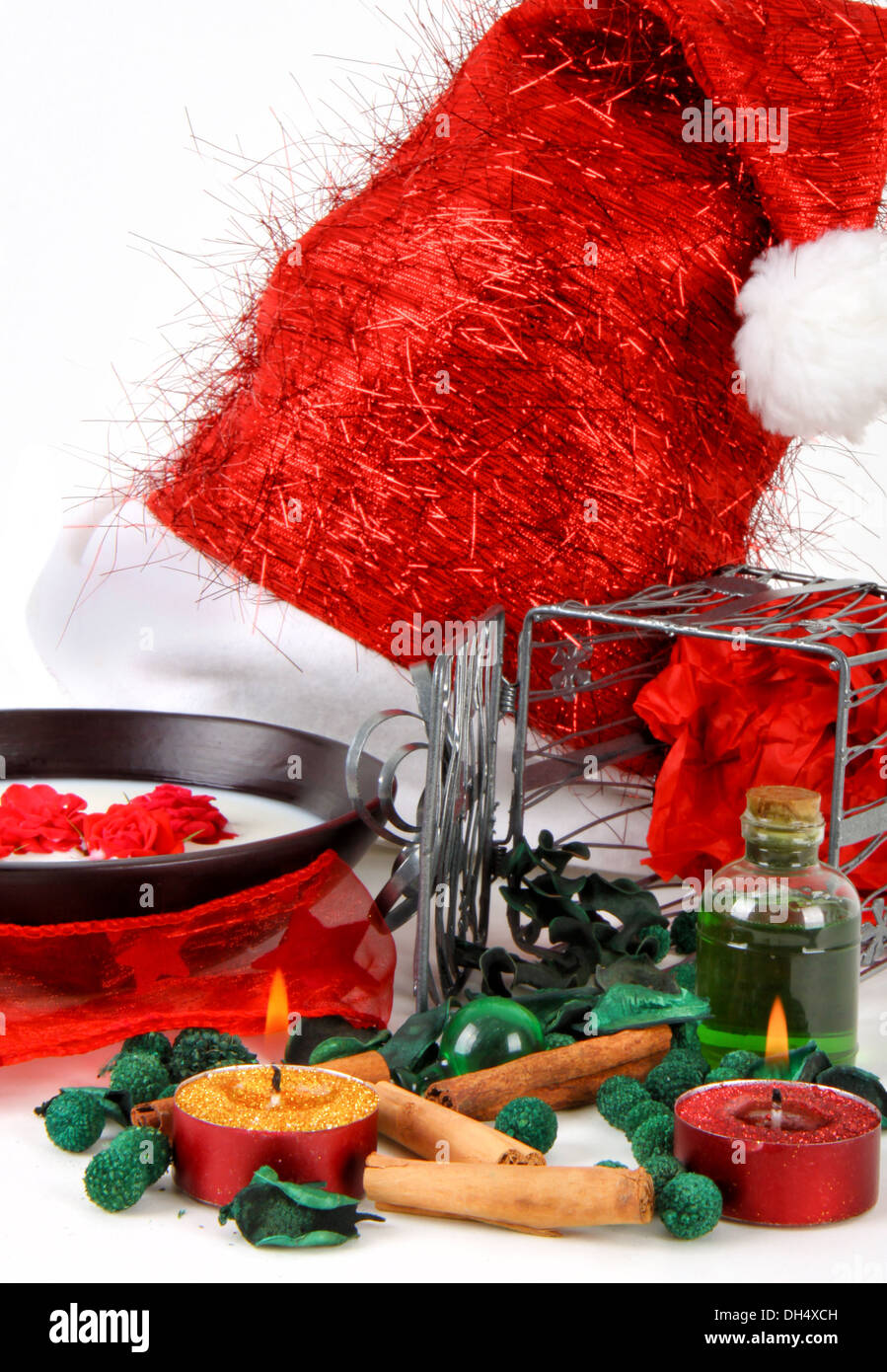 Various objects that represent the spa Christmas Stock Photo