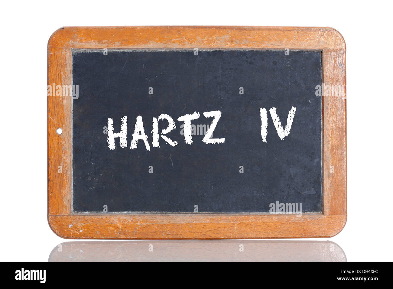 Old school blackboard with the term HARTZ IV Stock Photo