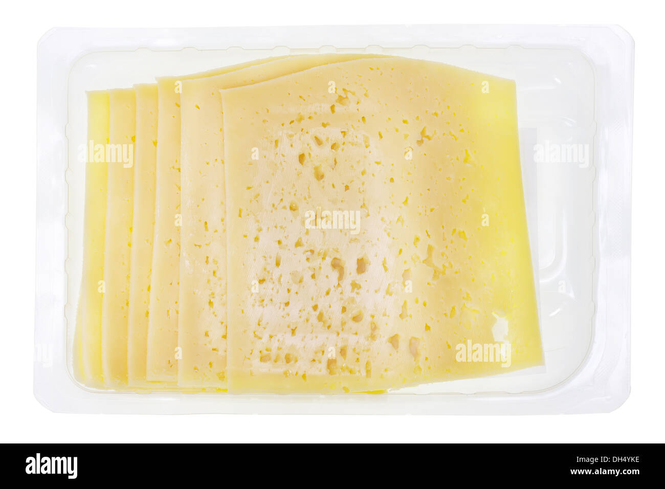 container with sliced  cheese Stock Photo