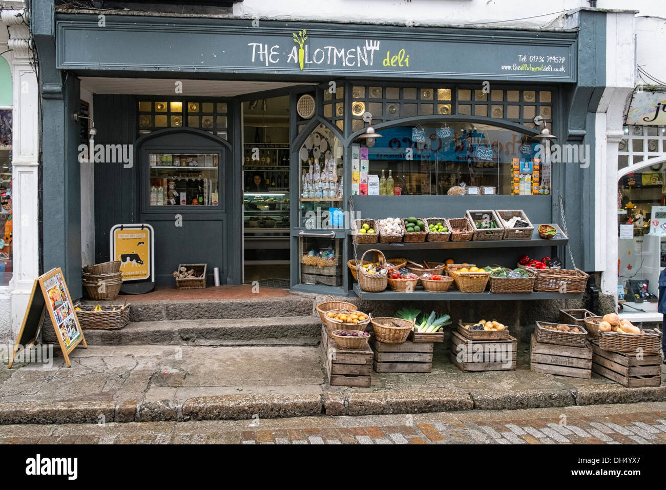 Deli and produce shop at , St Ives. Picture by Julie Edwards Stock Photo -  Alamy