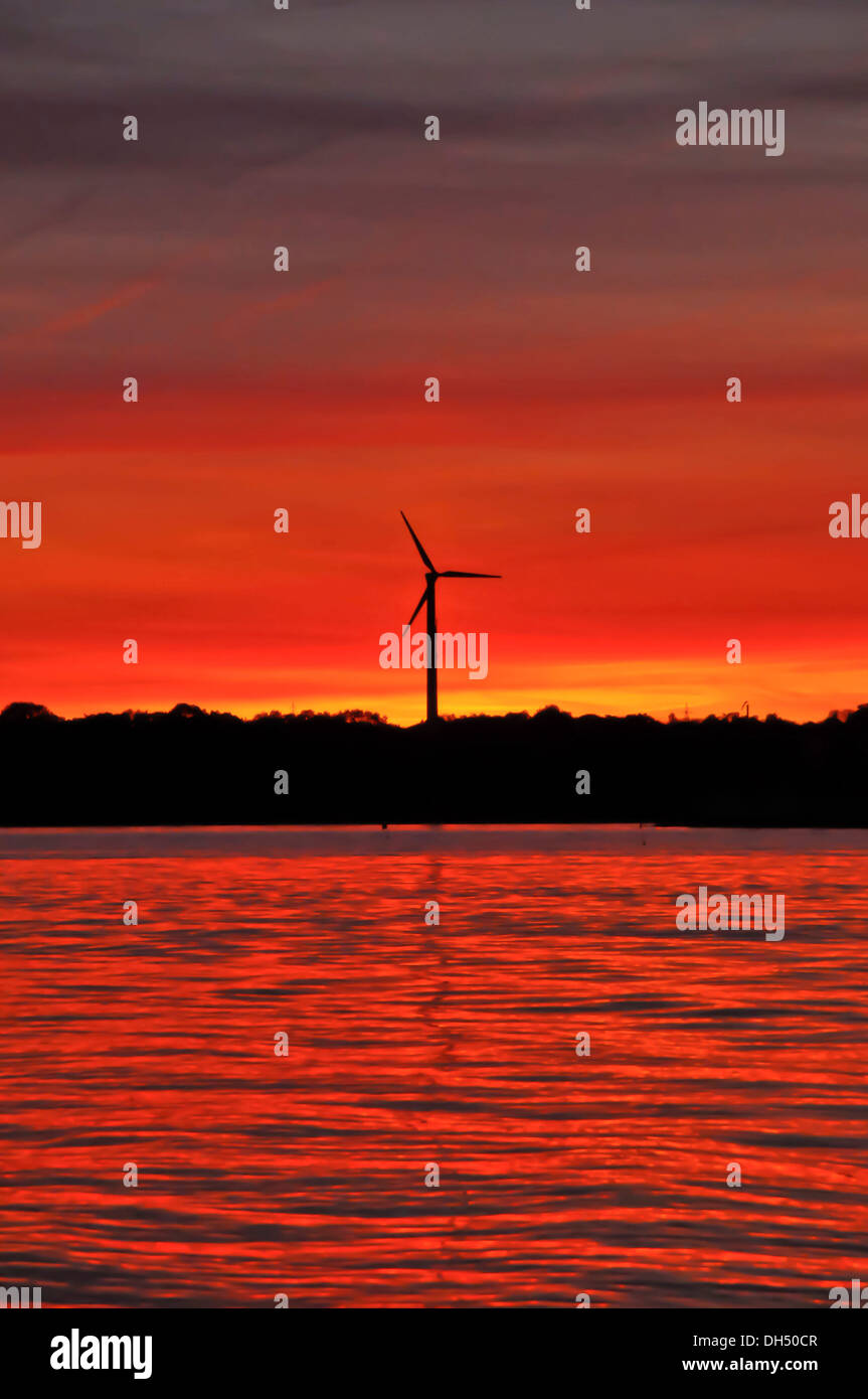 Windmill in front of the evening sky, Neustadt in Holstein, Neustadt Bay, Baltic Sea, Schleswig-Holstein Stock Photo