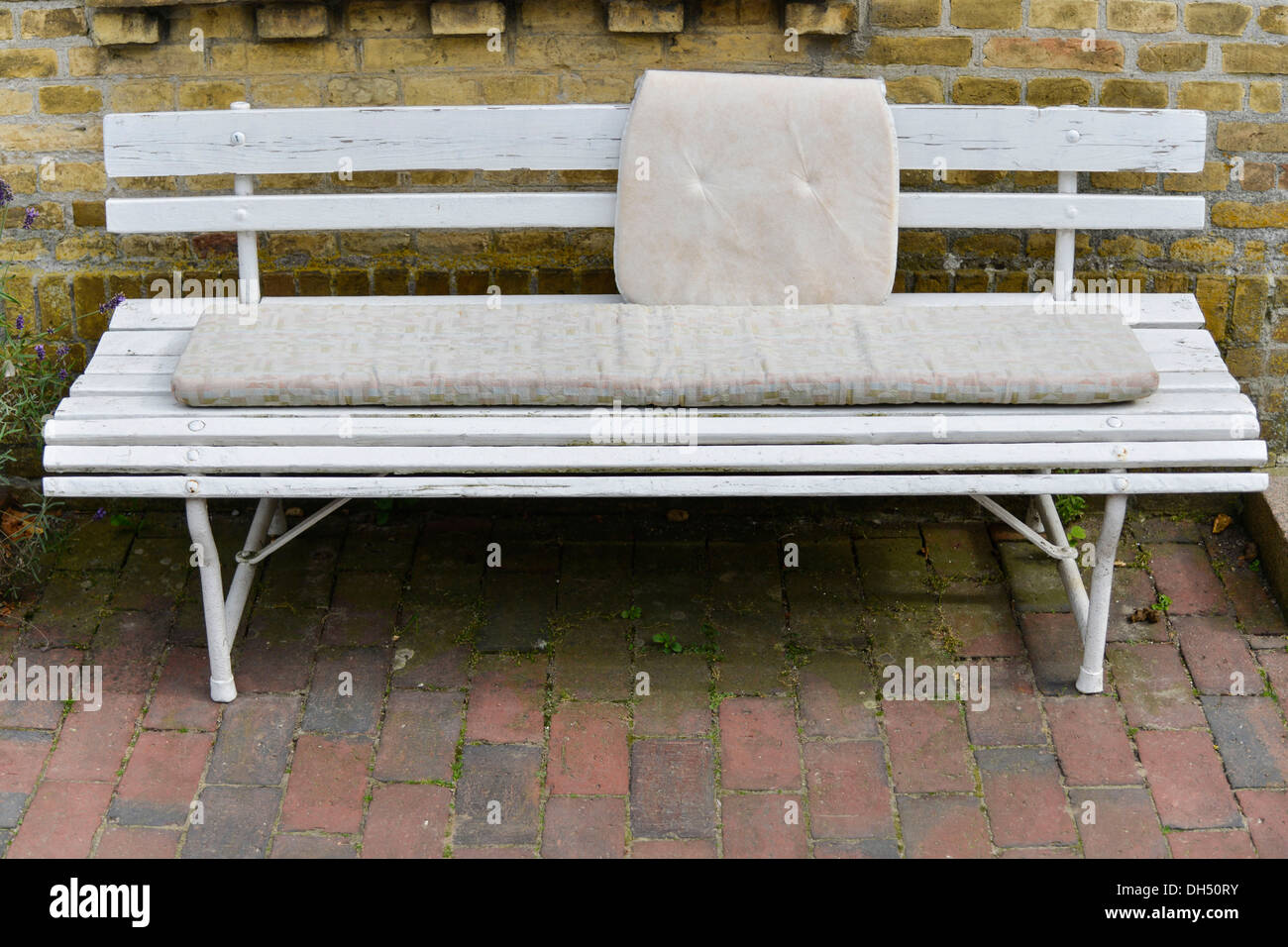 Bench with a cushion Stock Photo