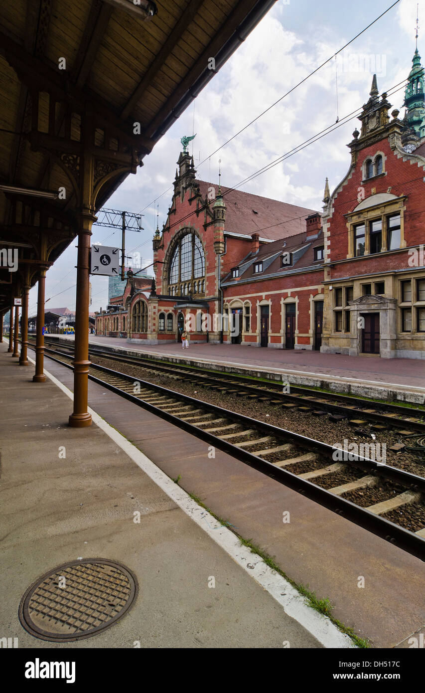 Gda&#324;sk G&#322;ówny, Gdansk central station, view from the platform, Gdansk, Poland, Europe Stock Photo