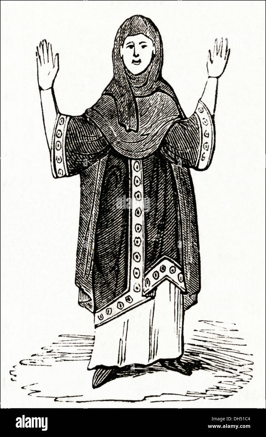 Anglo Saxon Britain. Daily life womens fashion in Anglo-Saxon Britain