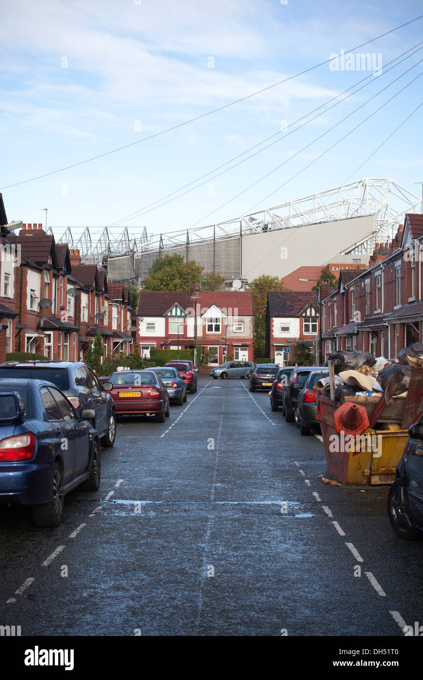 Partridge Street, overlooking Old Trafford, Manchester United football ground, Manchester, England, UK Stock Photo