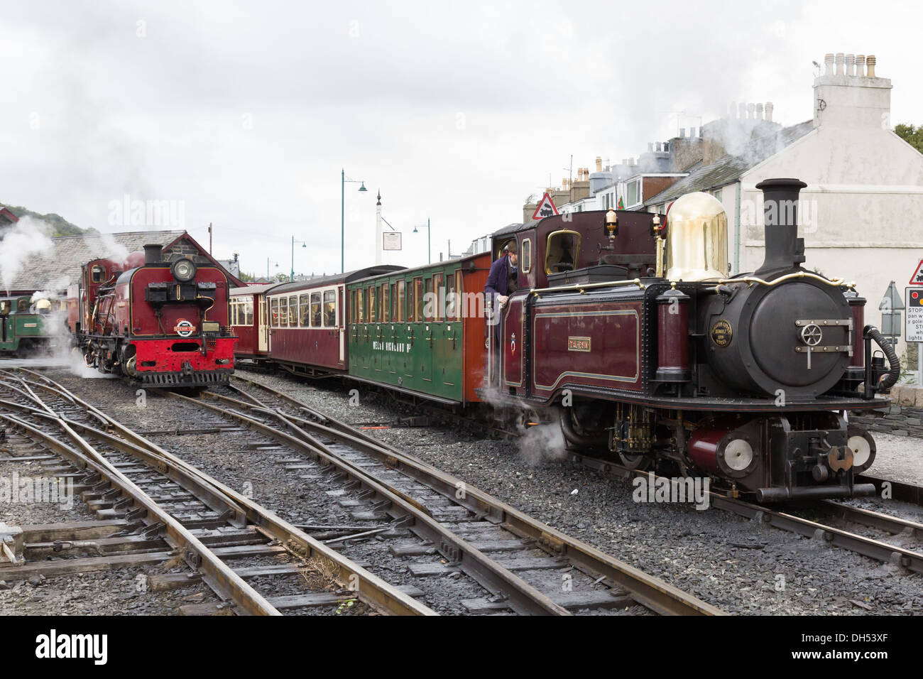 steam on the Blaenau Ffestiniog Railway, at Porthmadog