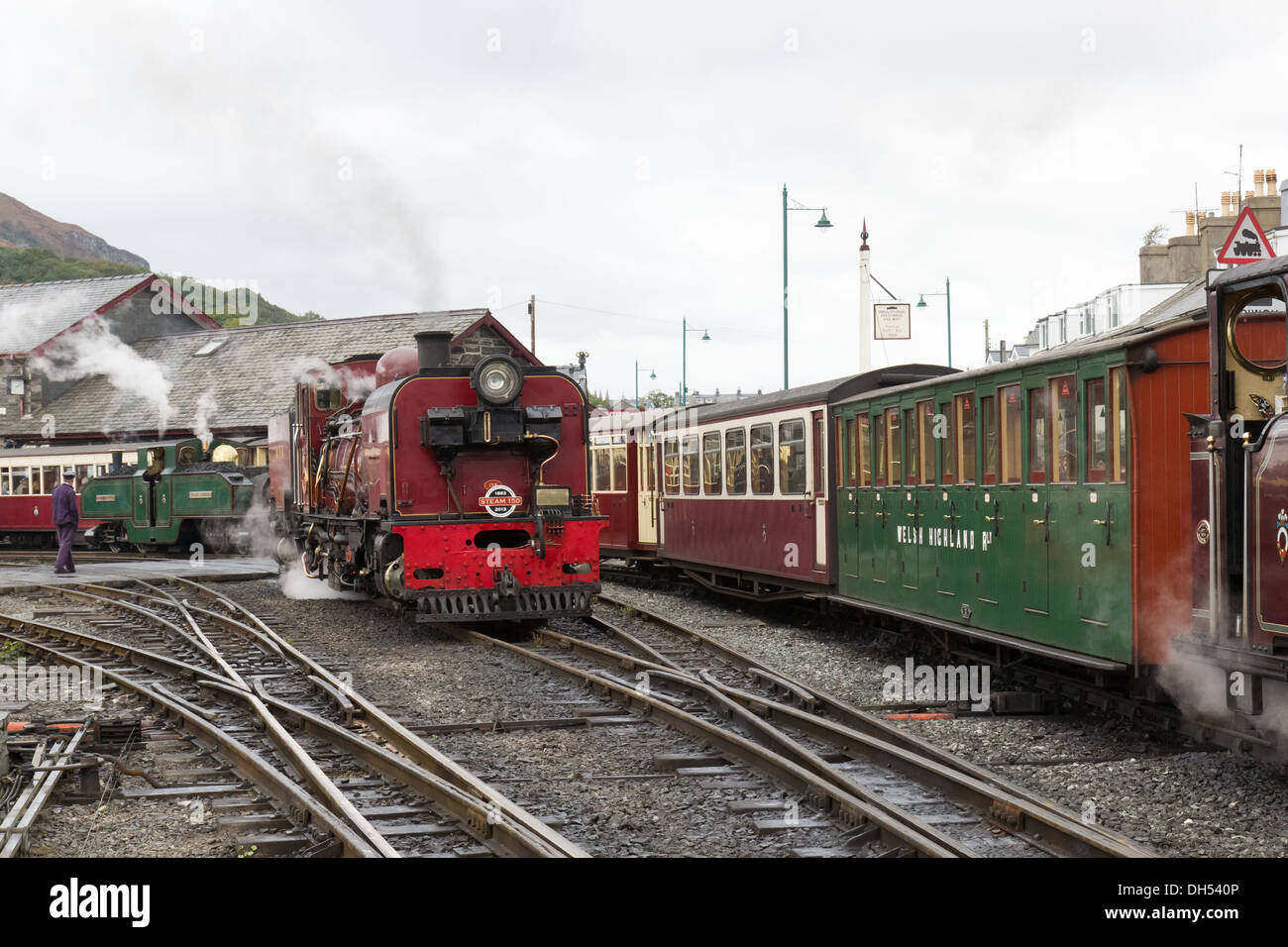 steam on the Blaenau Ffestiniog Railway, at Porthmadog