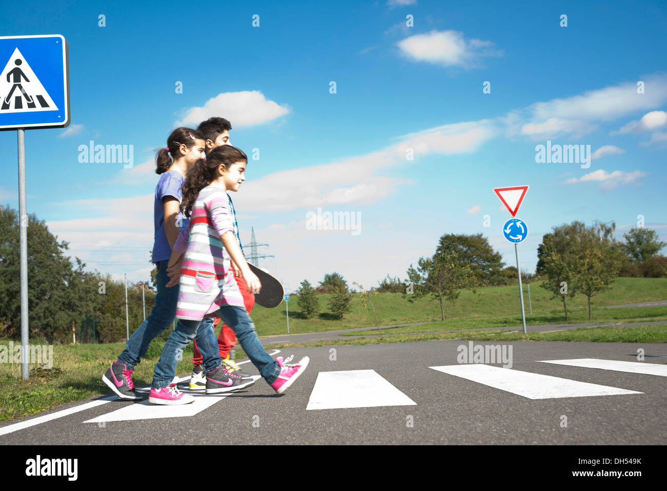 Zebra Crossing Road Children High Resolution Stock Photography and