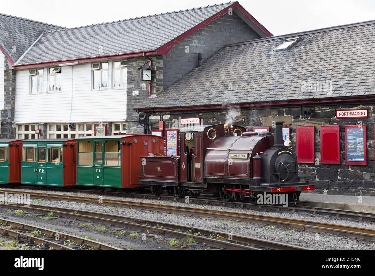 steam on the Blaenau Ffestiniog Railway, at Porthmadog
