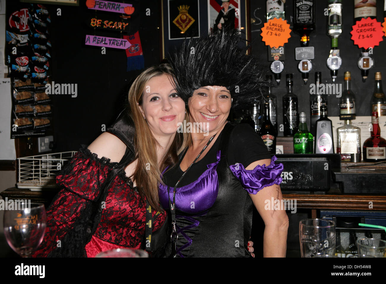 West Wickham, Kent, UK. 31st October 2013. Bar staff dressed up for
