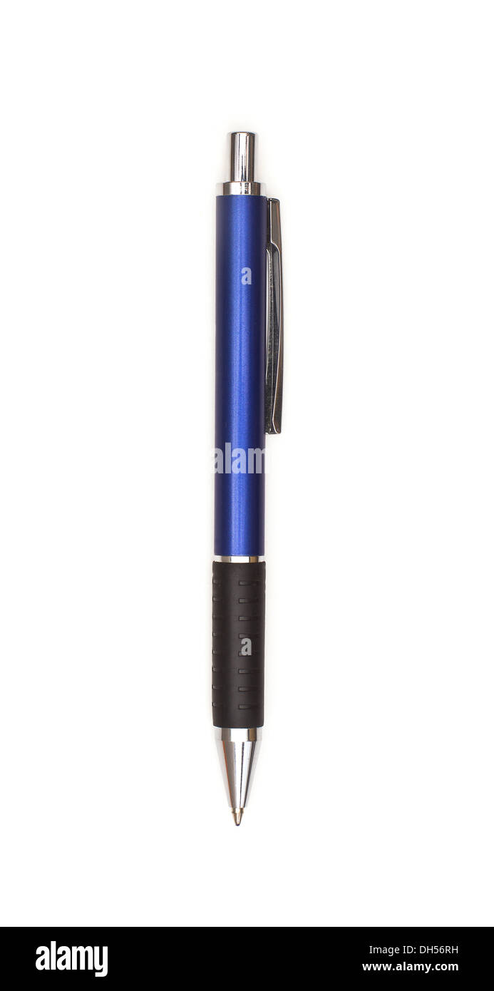 Blue pen, isolated on white background Stock Photo