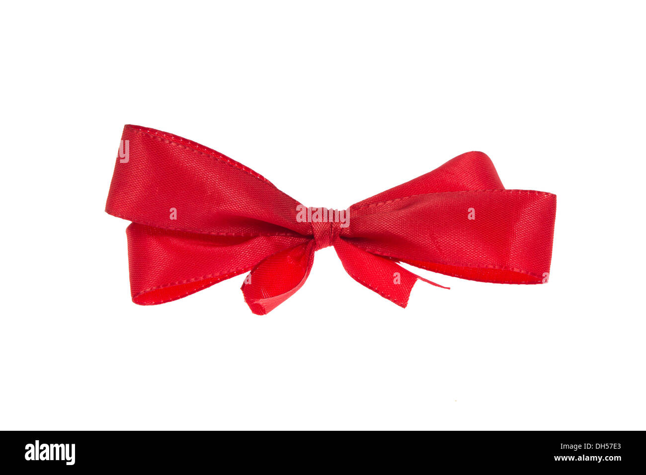 Single Bow of red ribbon isolated on white background Stock Photo - Alamy