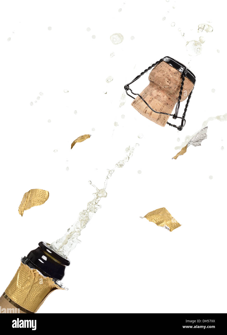 Opening popping champagne bottle cork celebration Stock Photo Alamy