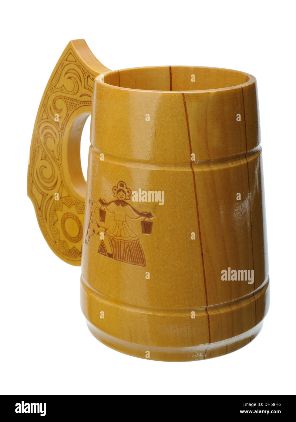 Wooden mug Stock Photo