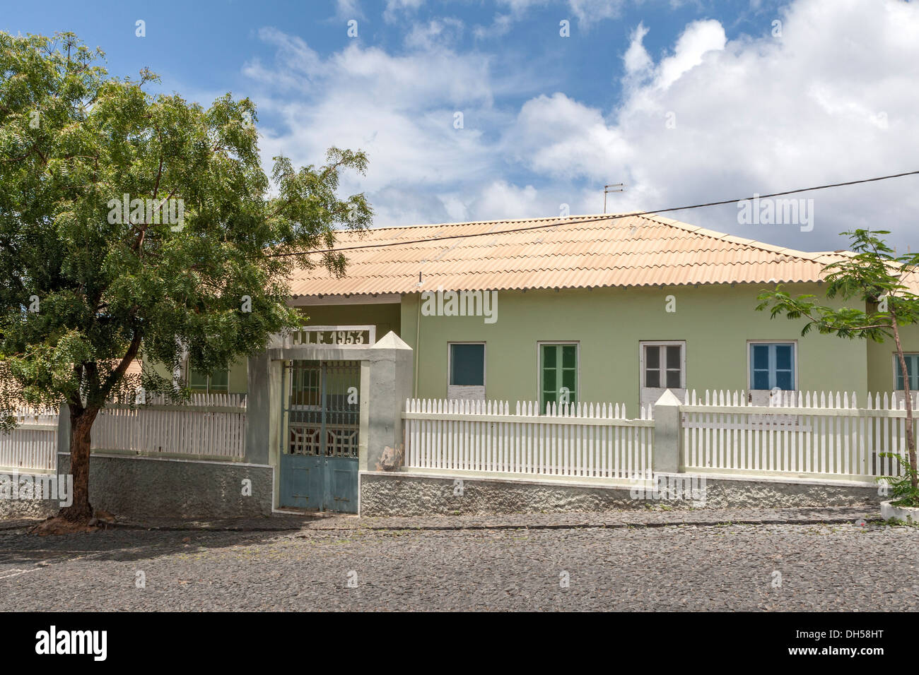 Local hospital, Historic center, Sao Filipe, Sobrado architecture, Island of Fogo, Cape Verde Photo - Alamy