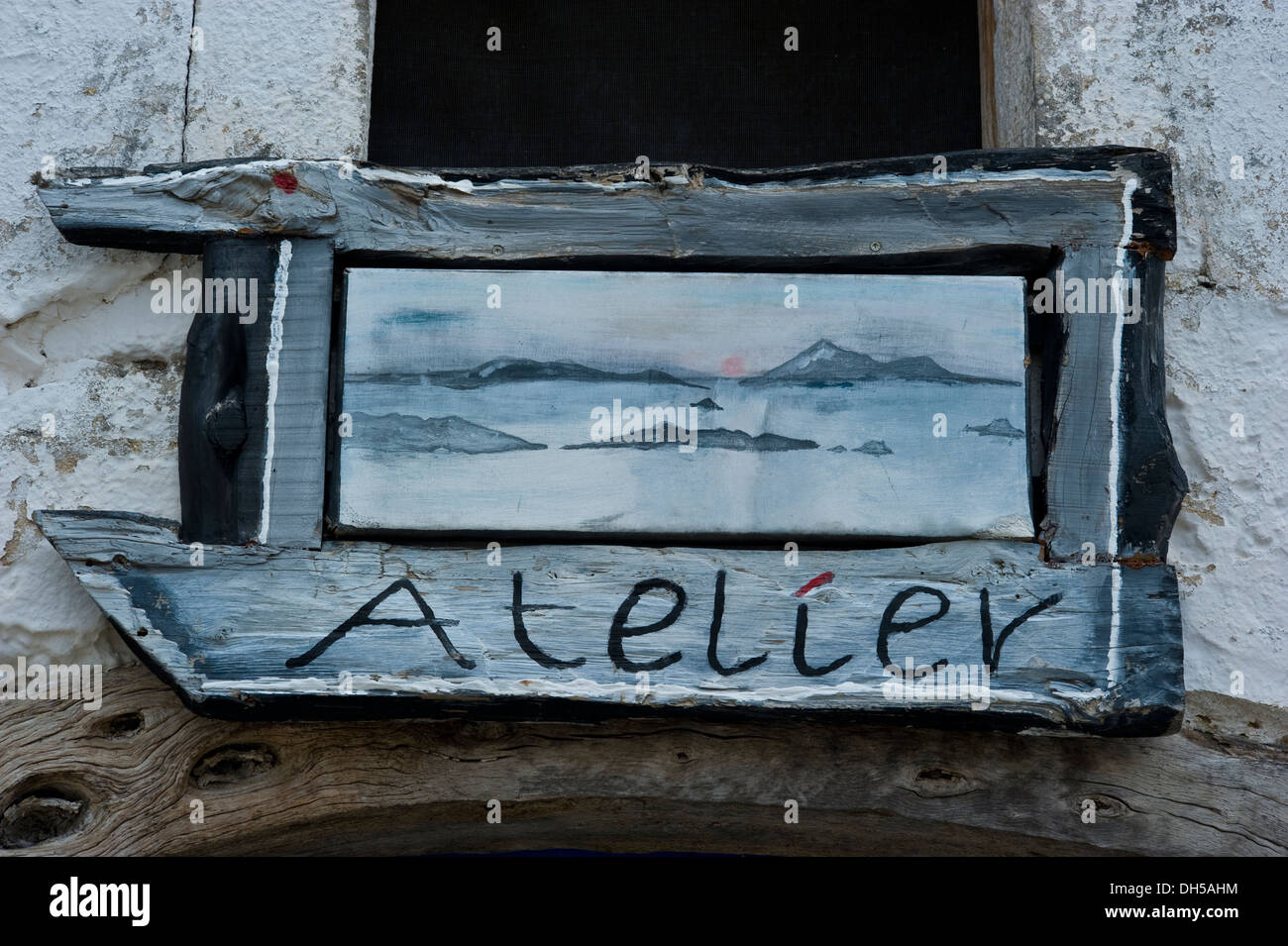 Peroulades - a village on north-western Corfu island off the coast of Albania. Stock Photo