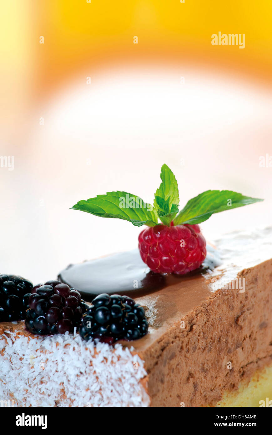 Mousse sponge cake Stock Photo Alamy