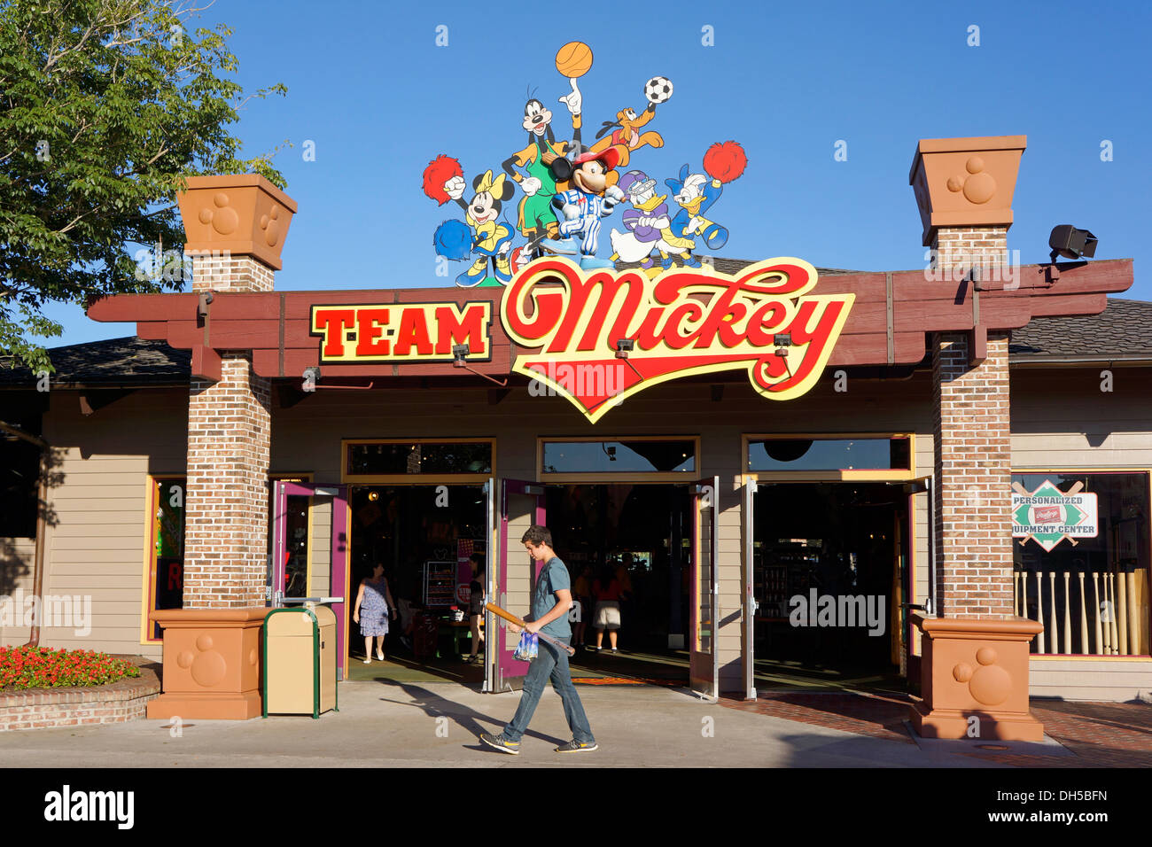 Team Mickey Athletic Club, Downtown Disney Marketplace, Disney World Resort, Orlando Florida Stock Photo