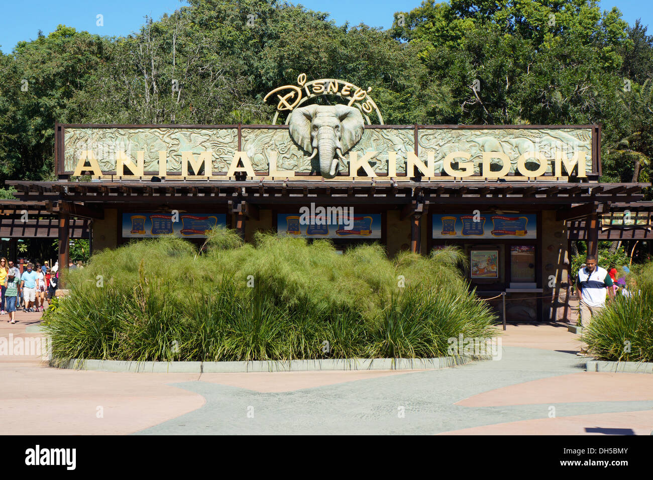 Animal Kingdom Theme Park Entrance, Disney World Resort, Orlando Florida Stock Photo