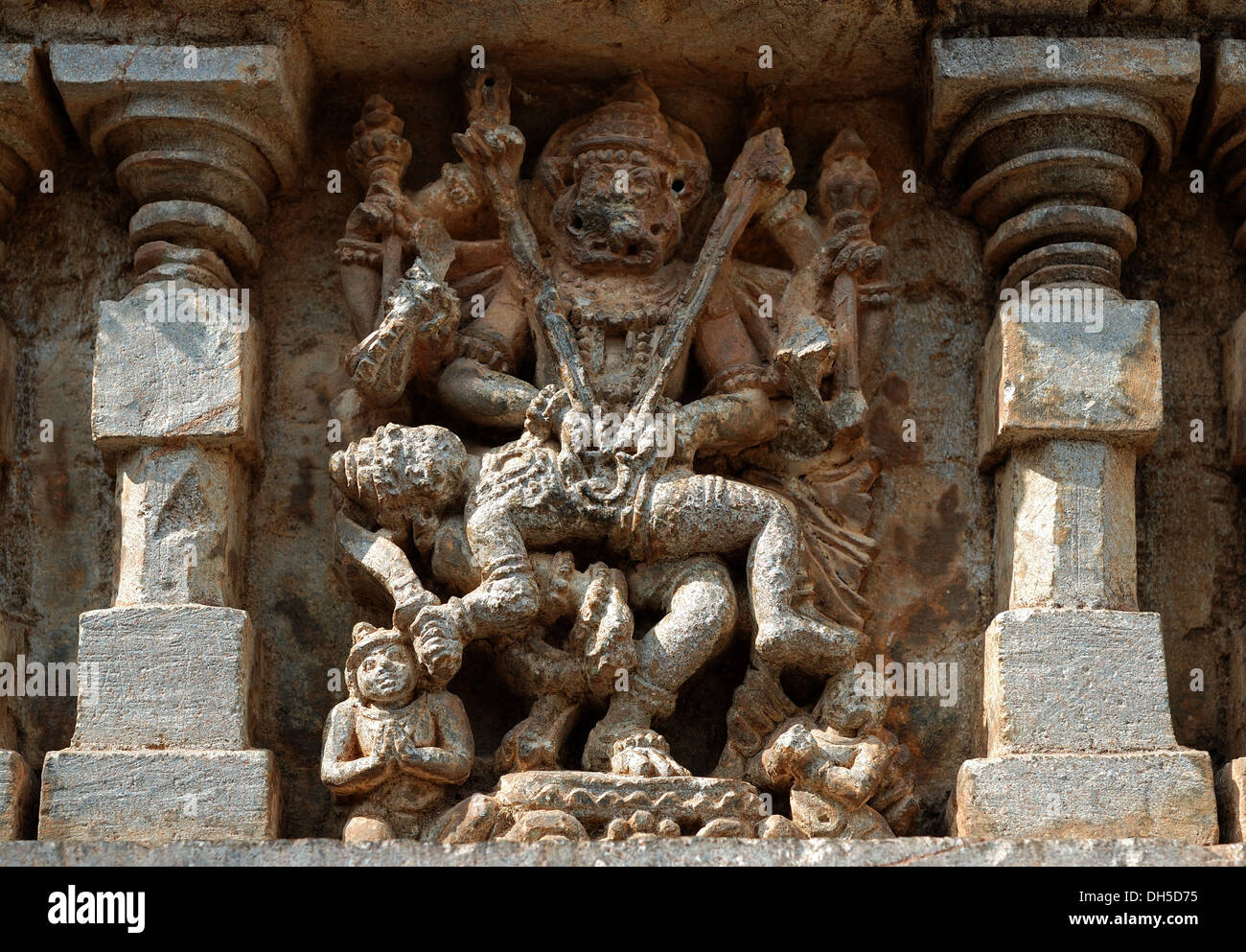 stone carving of narasimha avatar, an incarnation of lord vishnu Stock Photo