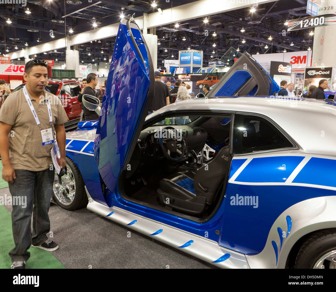 Dodge Charger sport car rebuild with scissor doors Stock Photo Alamy