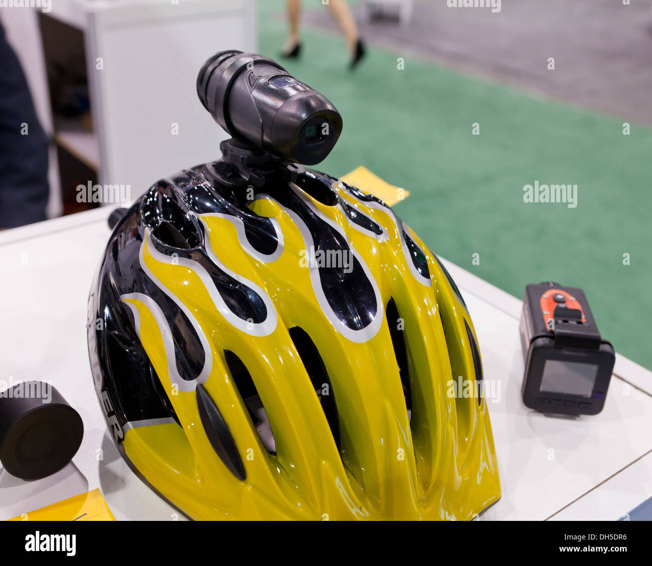 Helmet mounted camera Stock Photo Alamy
