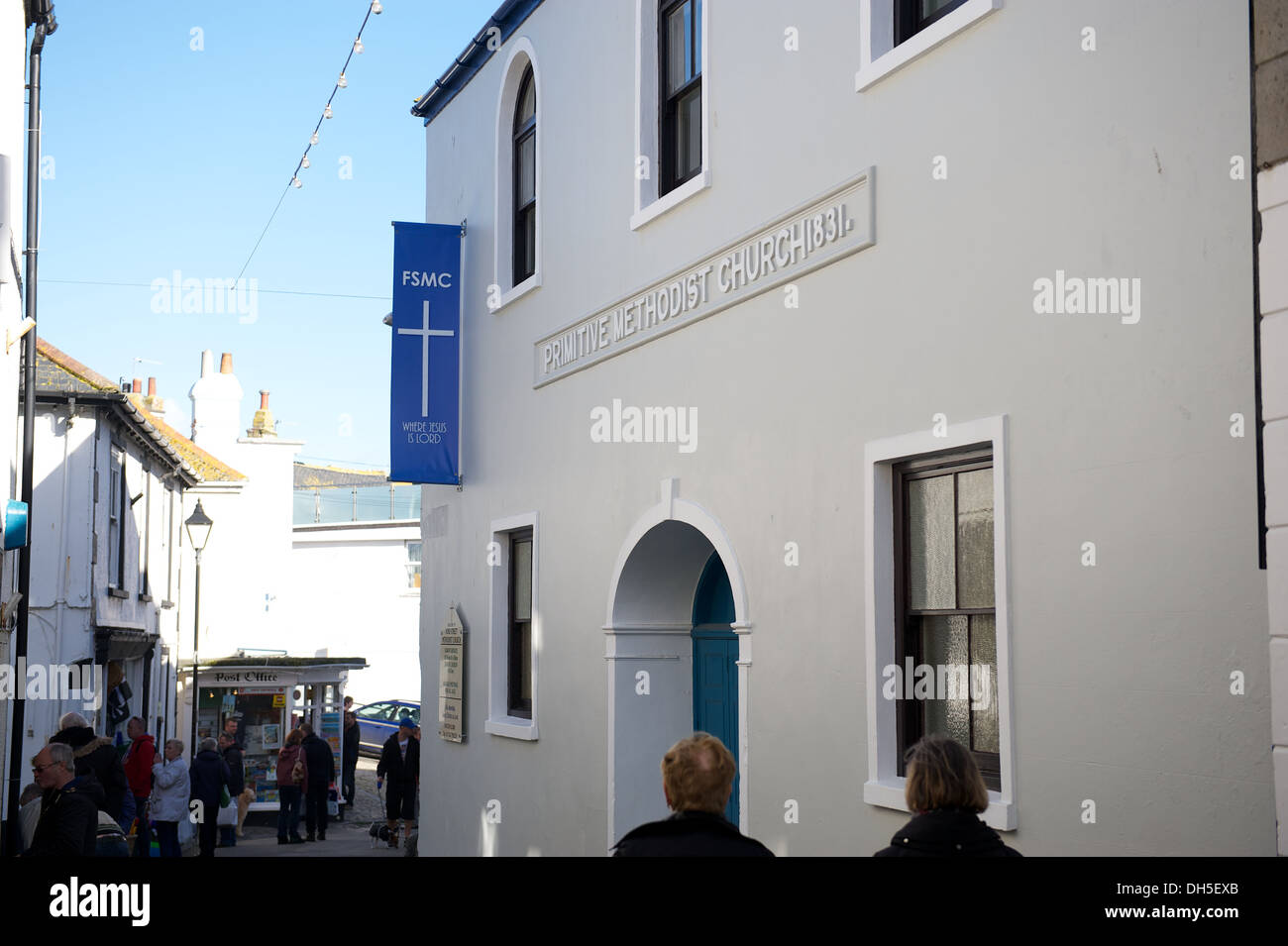 Methodist Church Hall on a street in St Ives Cornwall Stock Photo