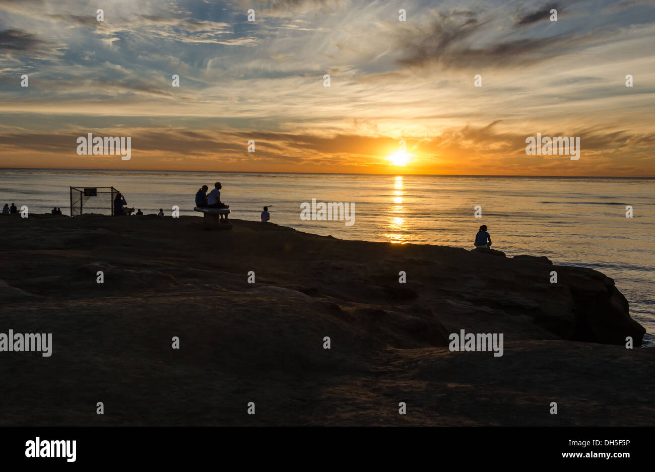 People watching the sunset at Sunset Cliffs Natural Park. San Diego