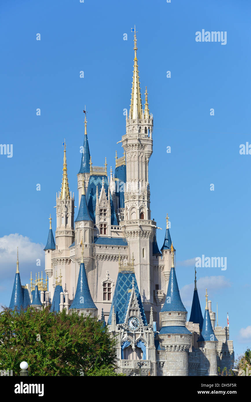 Disney World Castle, Cinderella Castle at Disney World Resort, Orlando Florida Stock Photo