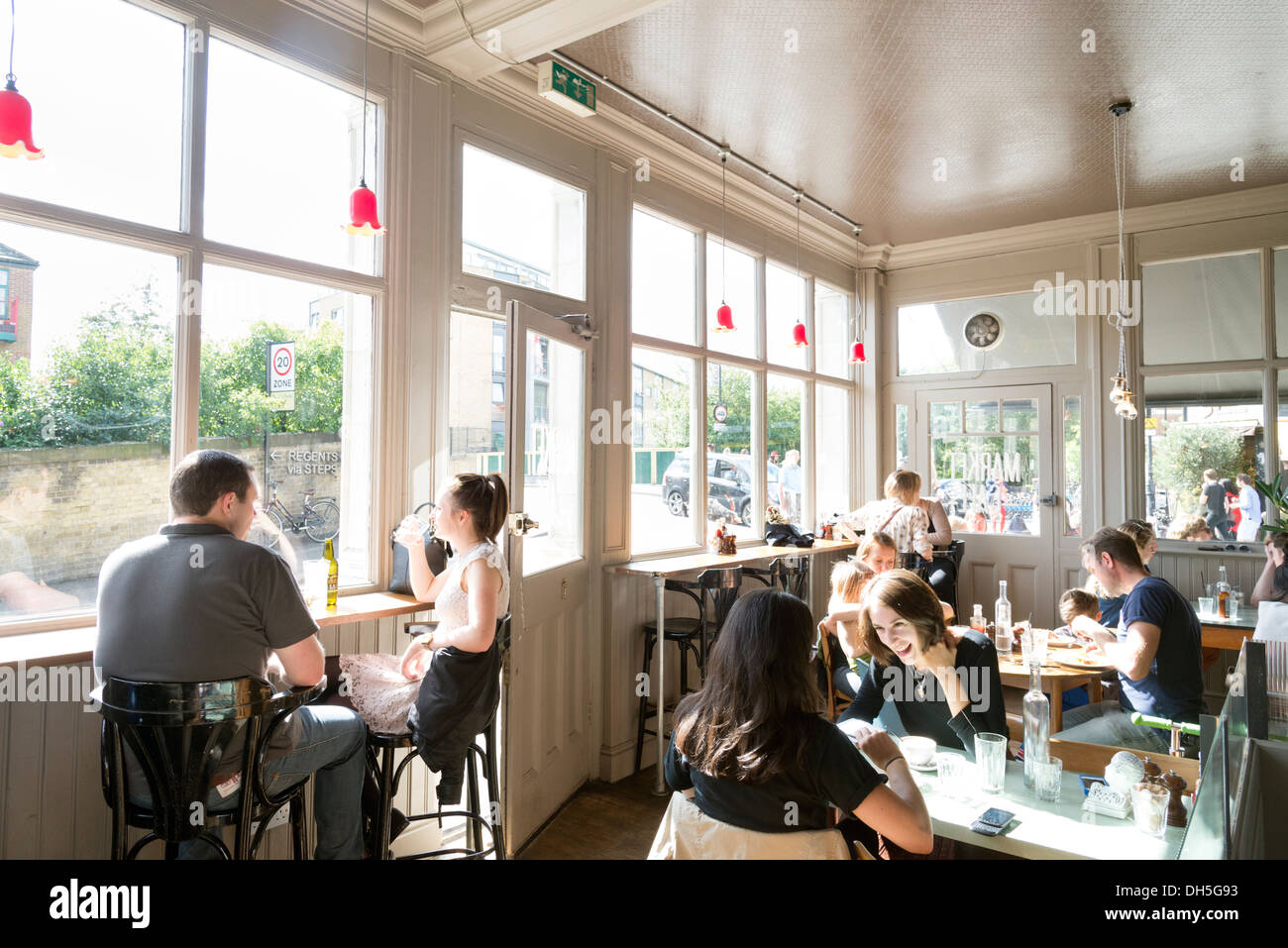 Market Cafe in Broadway Market, Hackney, London, England, UK Stock