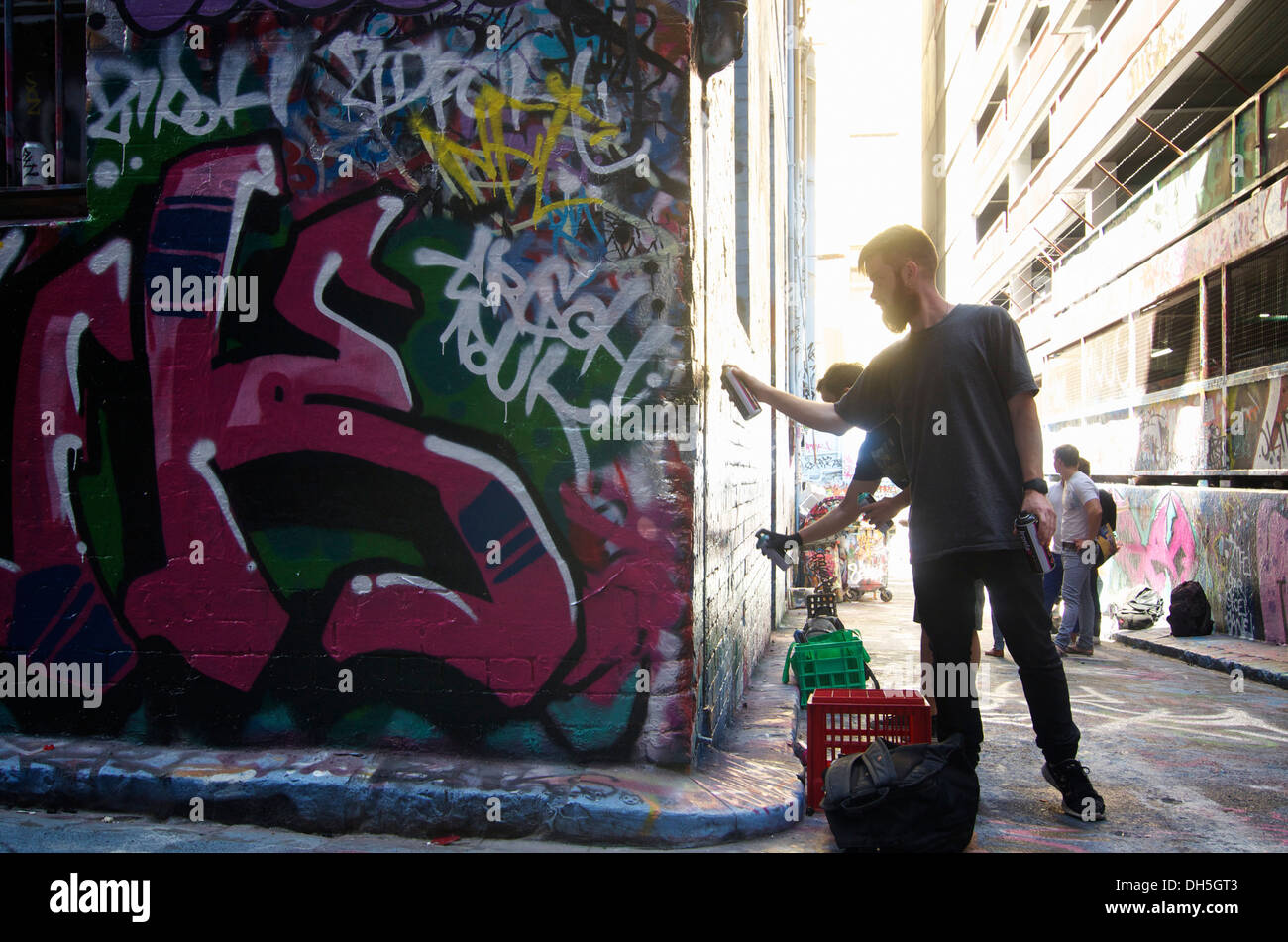 street artists in Melbourne Stock Photo Alamy