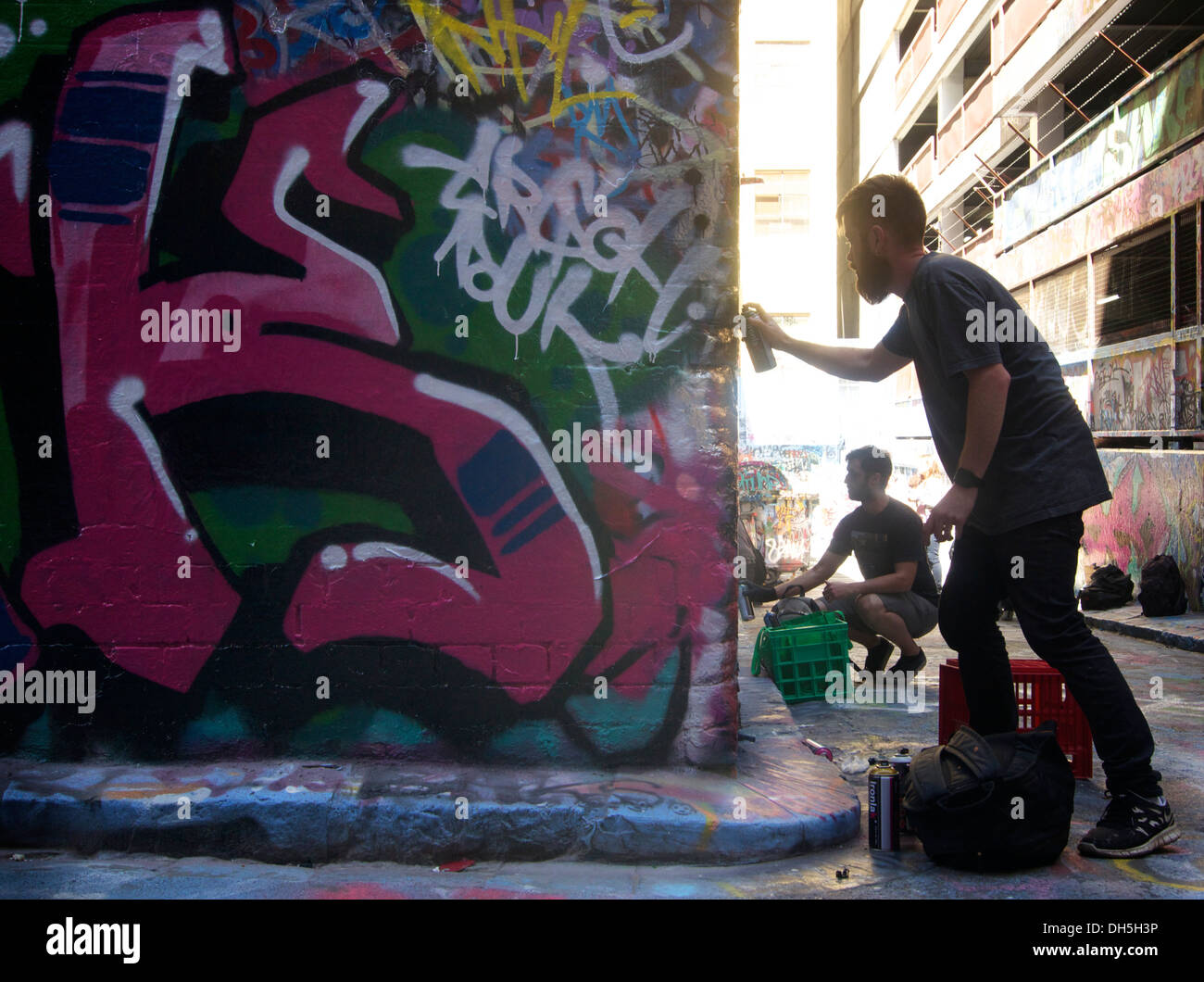 street artists in Melbourne Stock Photo Alamy