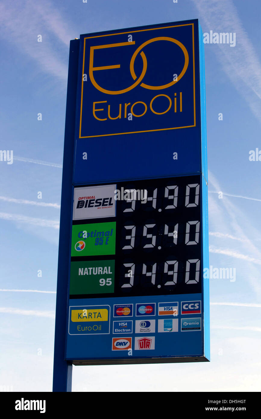 Euro Oil EO EuroOil logo sign Prague Czech Republic Stock Photo Alamy