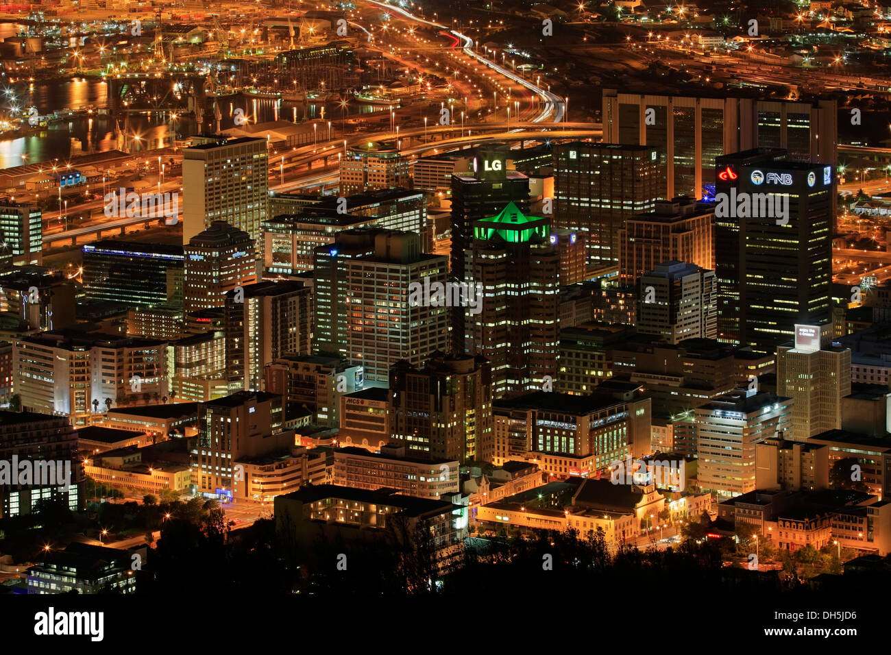 Downtown Cape Town at night, South Africa, Africa Stock Photo - Alamy