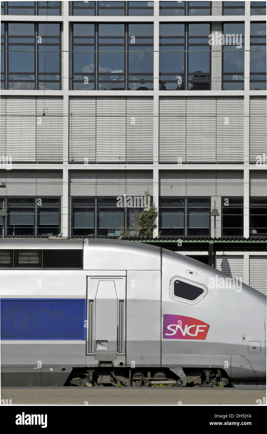 French express train, TGV Stuttgart to Paris, central ctation, Stuttgart, Baden-Wuerttemberg Stock Photo