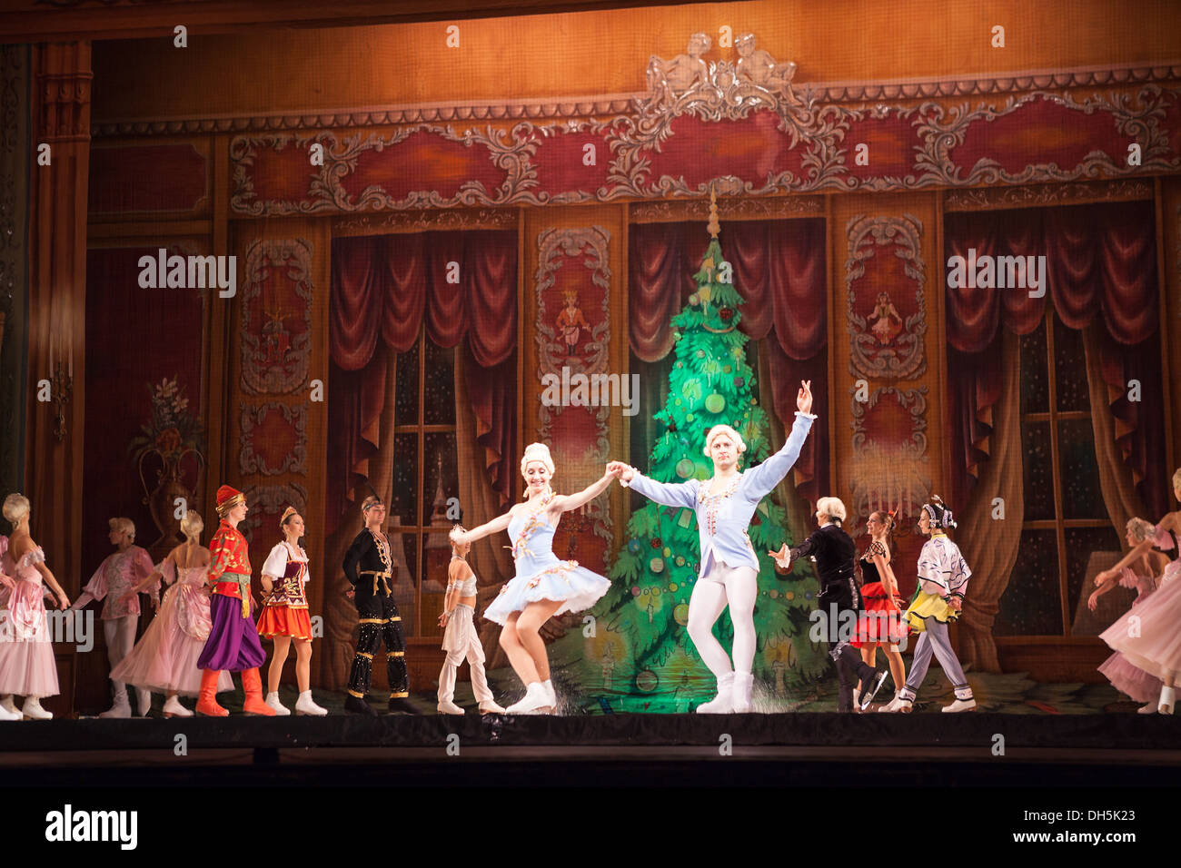 The artists after the ice ballet "The Nutcracker" (Shchelkunchik) on