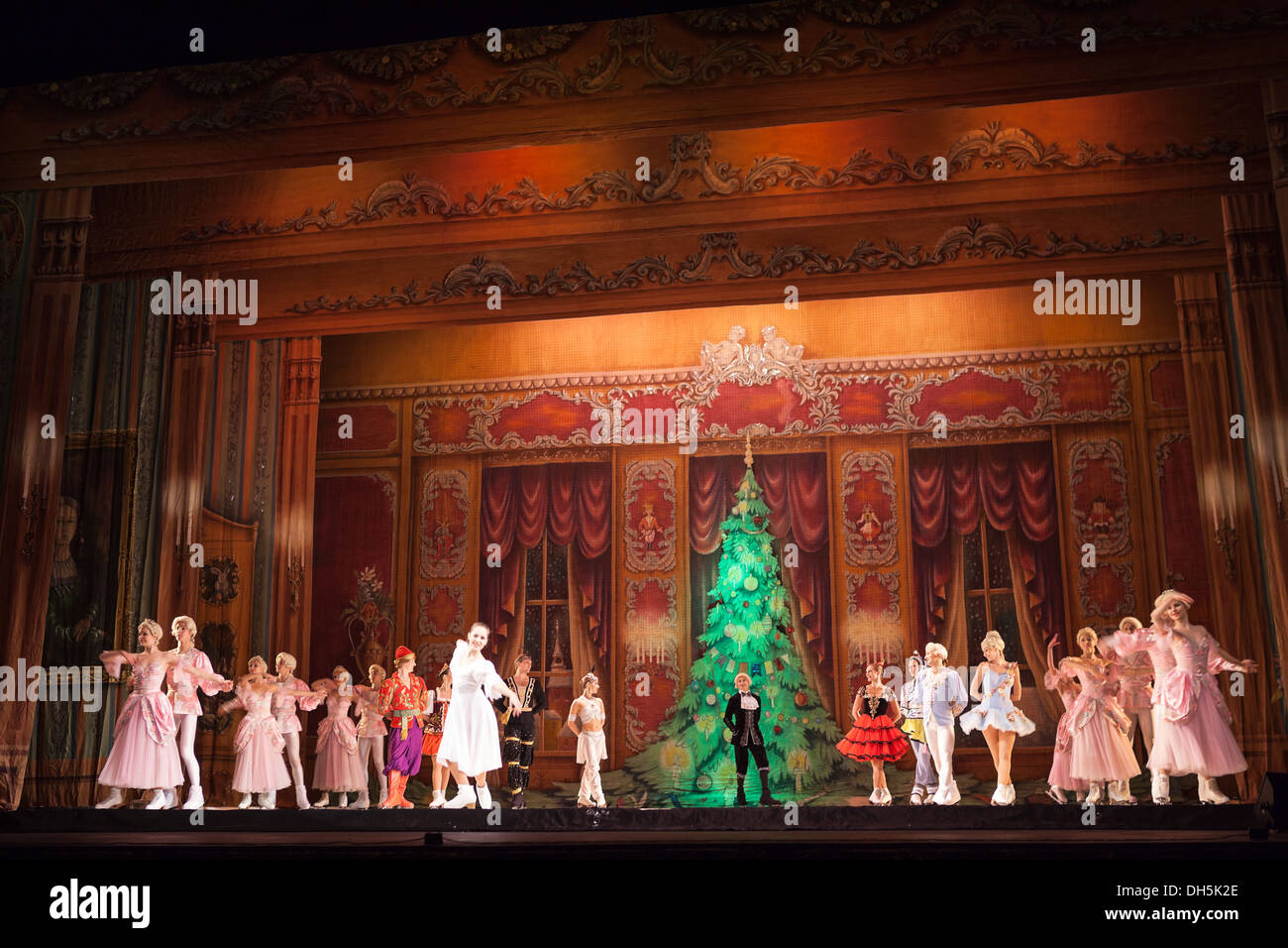 The artists after the ice ballet "The Nutcracker" (Shchelkunchik) on