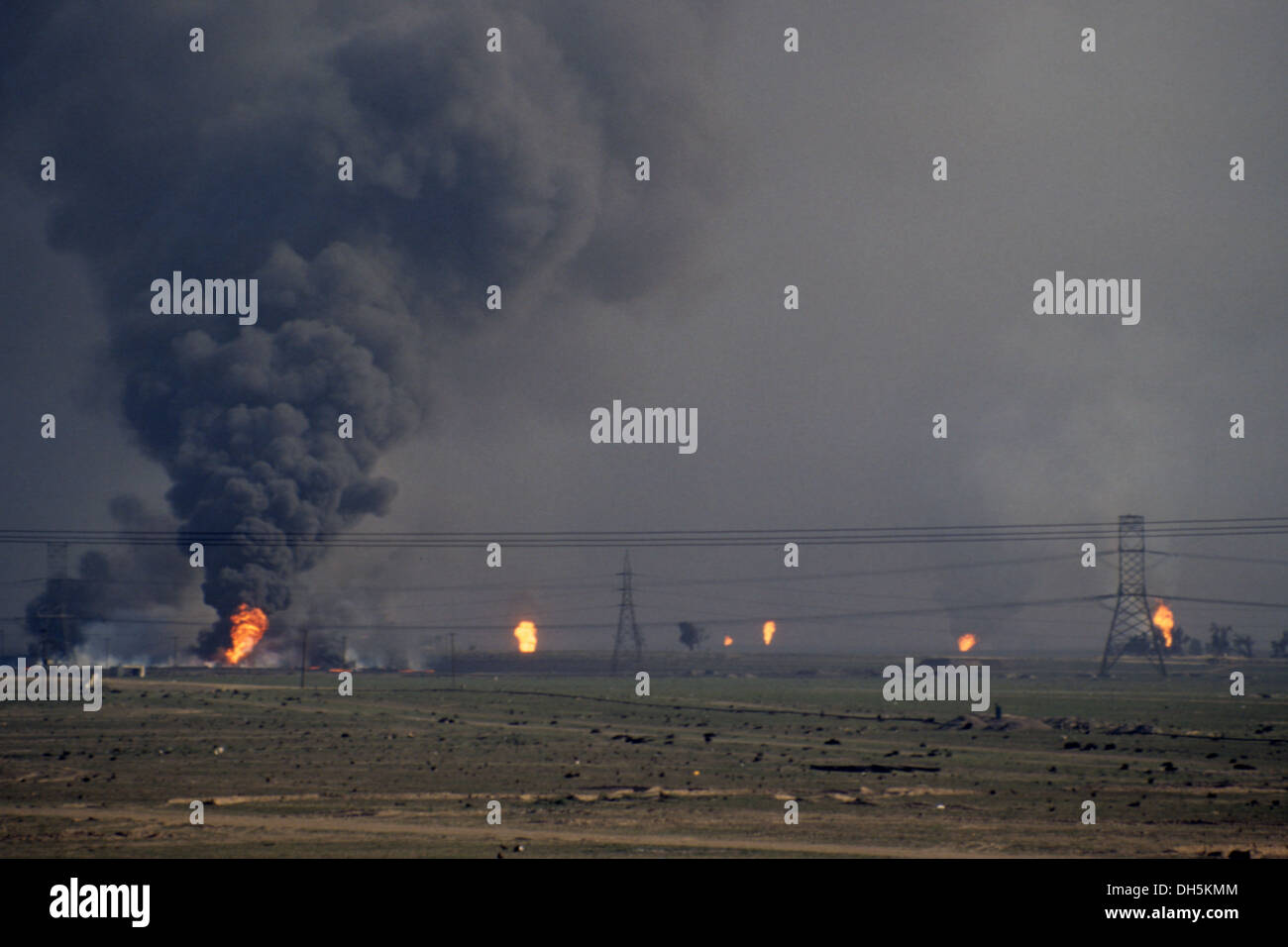 The aftermath of the 1991 Gulf War in Kuwait oil wells in fire in the
